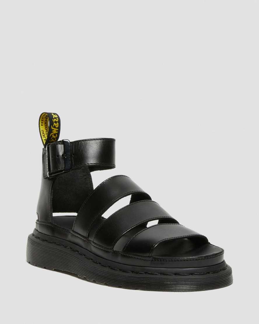 Dr. Martens Clarissa II Nahka Strap Naisten Platform Sandaalit - Mustat Sandaalit [319-DUKEYN]